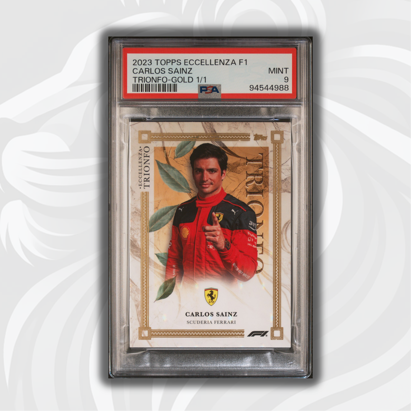 1/1 Gold - Carlos Sainz - 2023 Topps Eccellenza - Trionfo - PSA9