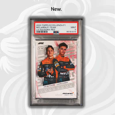 PSA 9 - /10 Norris,Piastri - McLaren F1 Team - Red - 2023 Topps Eccellenza La Squadra