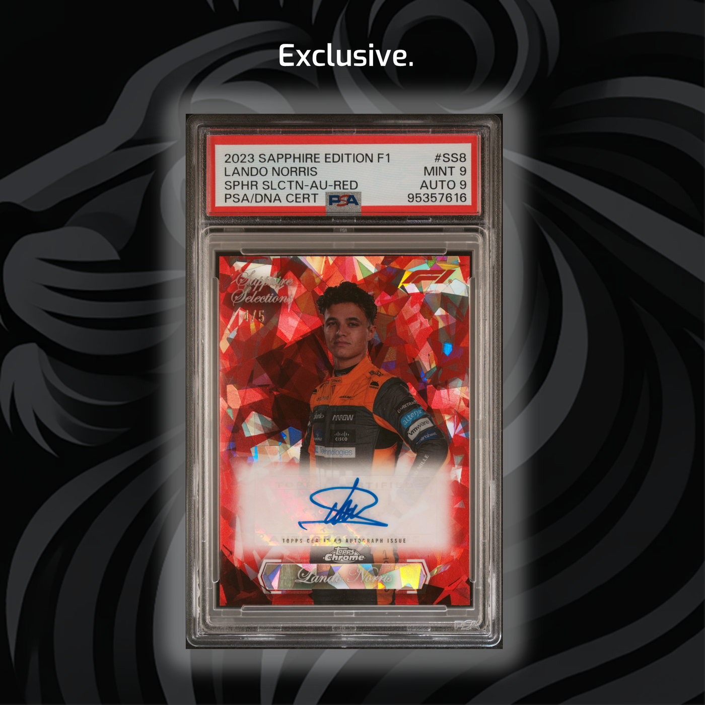 PSA 9 - 4/5 Lando Norris - 2023 Chrome Sapphire Selections #SS8 - Red Autograph