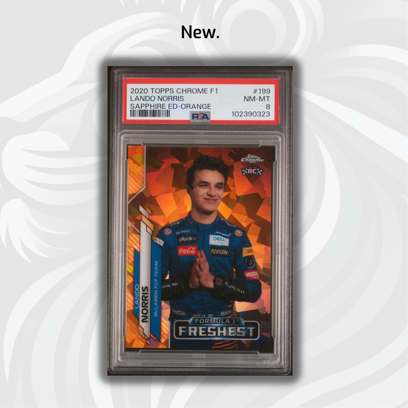 PSA 8 - /25 Lando Norris #199 - Sapphire - 2020 Topps Chrome F1 - Orange - Rookie Card