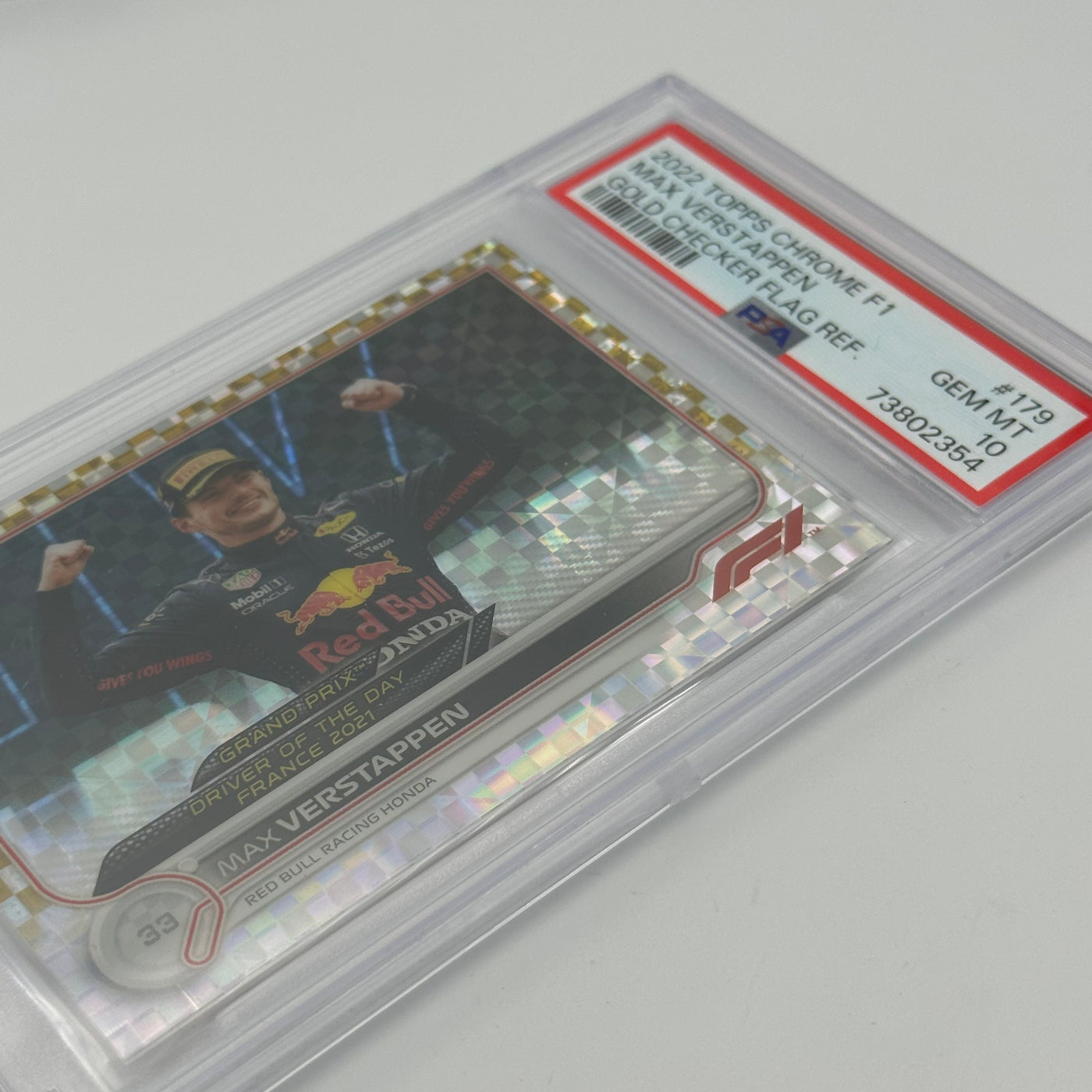 PSA 10 - 41/50 MAX VERSTAPPEN #179 - GOLD CHECKER FLAG REFRACTOR