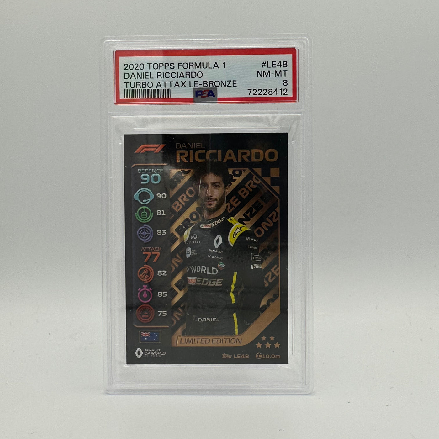 PSA 8 -   DANIEL RICCIARDO  #LE4B - LIMITED EDITION - BRONZE