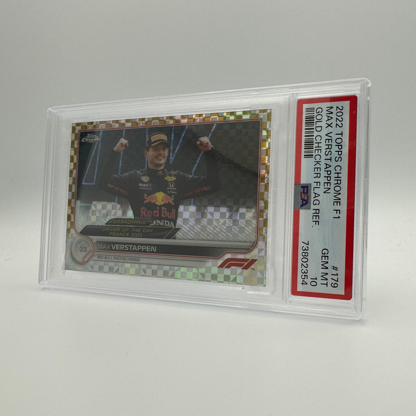 PSA 10 - 41/50 MAX VERSTAPPEN #179 - GOLD CHECKER FLAG REFRACTOR