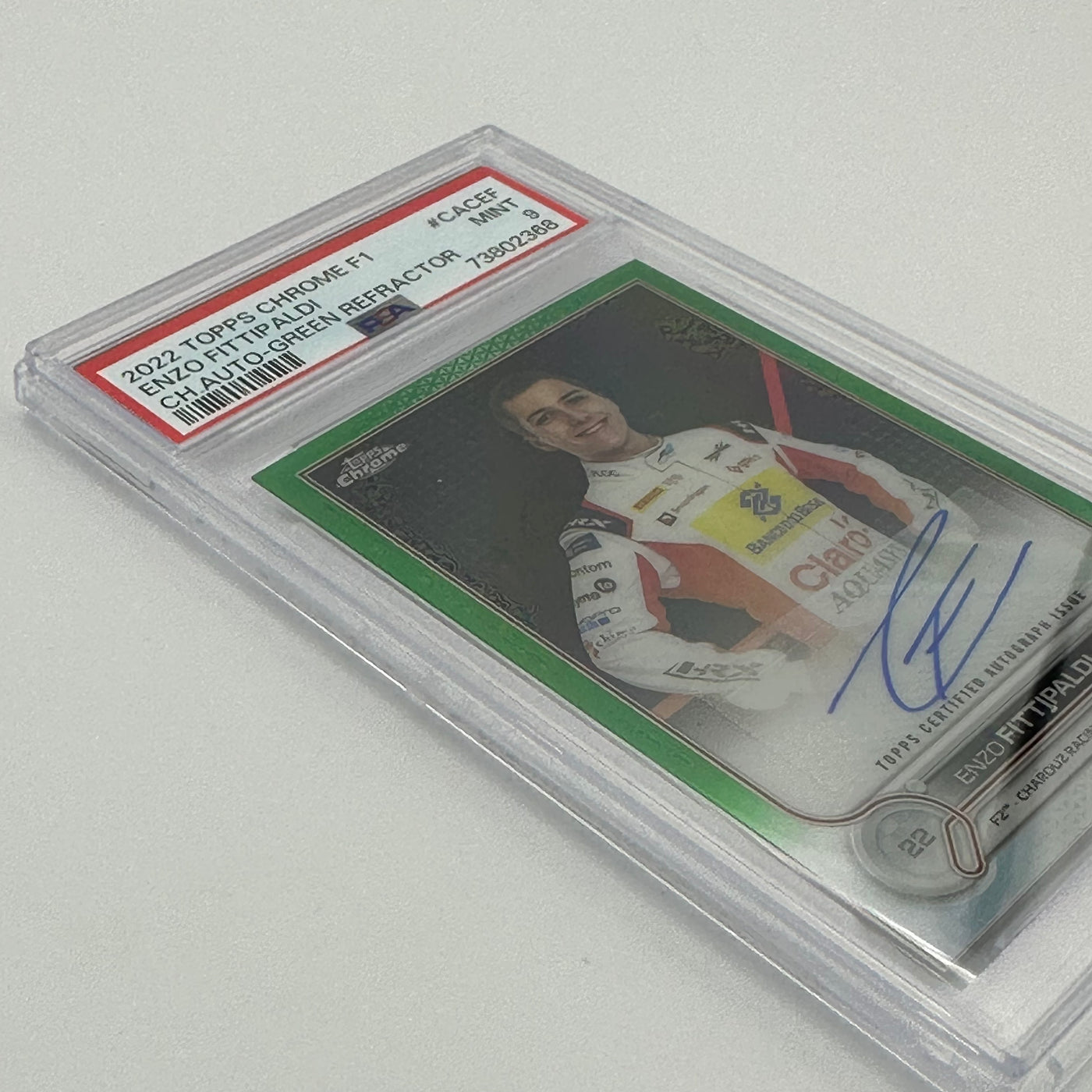 PSA 9 - 9/99  ENZO FITTIPALDI - Green Refractorautograph Card -