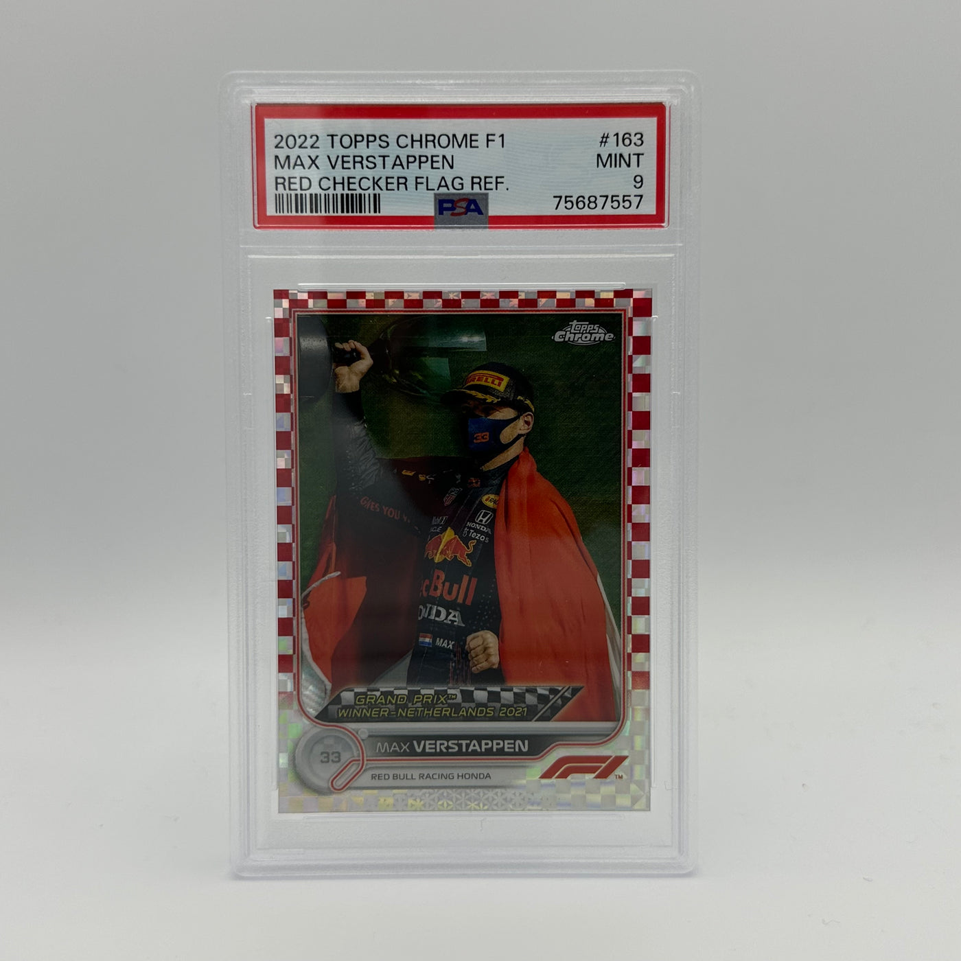 PSA 9 - 5/5 MAX VERSTAPPEN #163 - RED CHECKER FLAG REFRACTOR