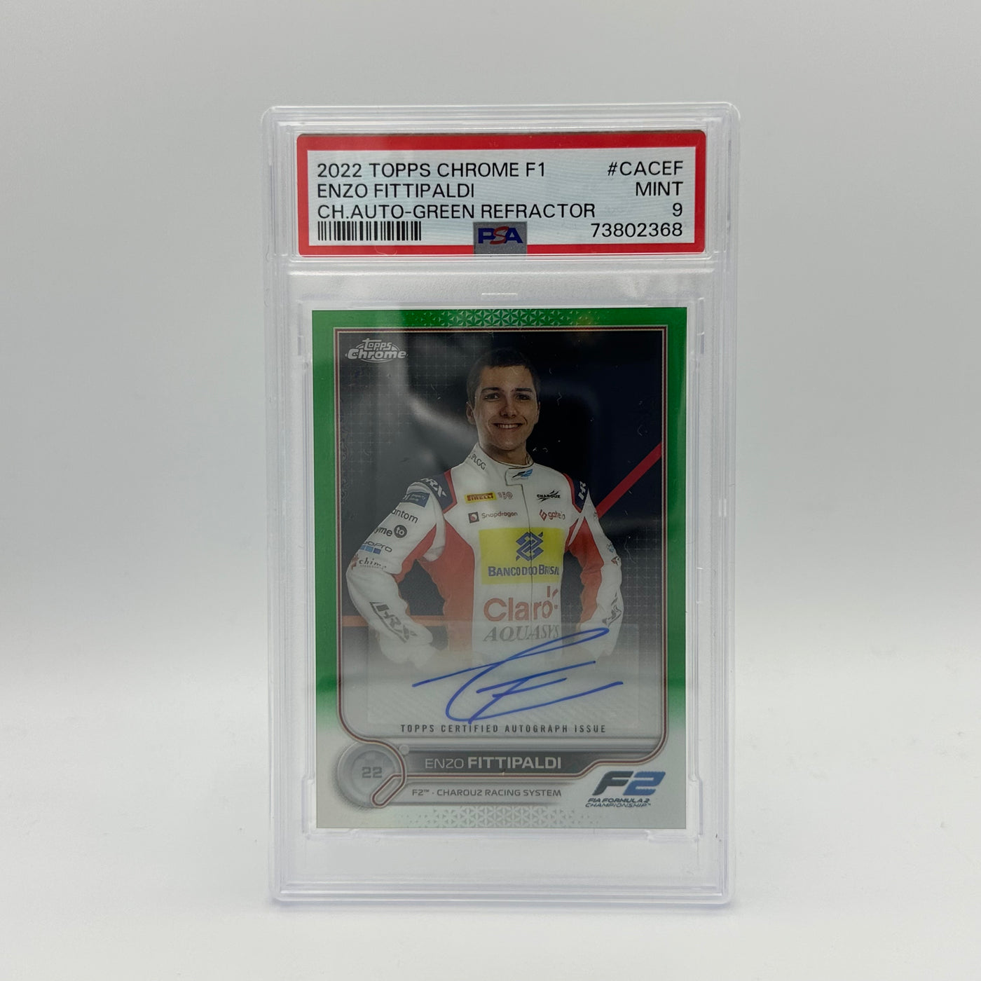 PSA 9 - 9/99  ENZO FITTIPALDI - Green Refractorautograph Card -