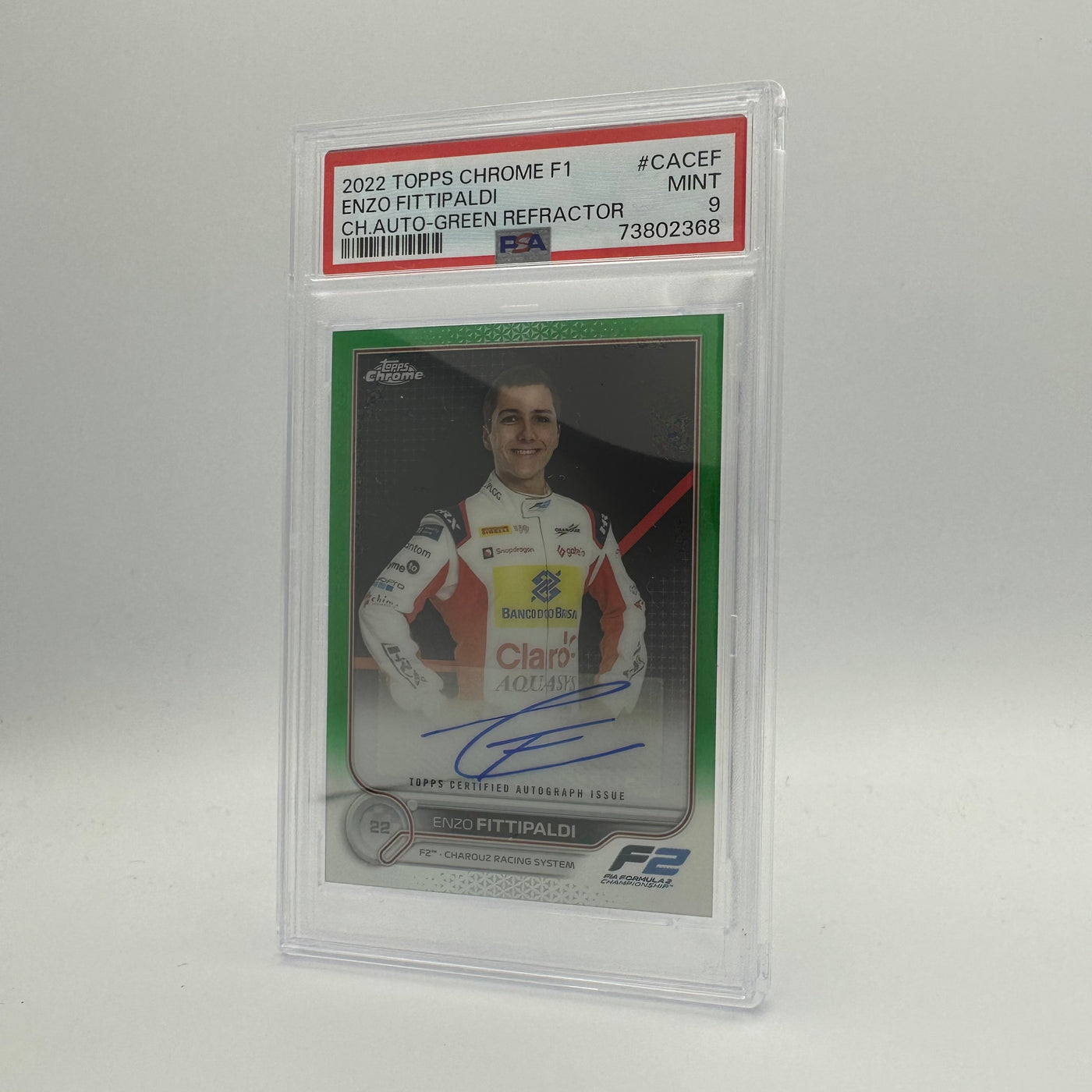 PSA 9 - 9/99  ENZO FITTIPALDI - Green Refractorautograph Card -