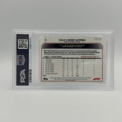 PSA 10 - 69/99 MAX VERSTAPPEN #2 - SAPPHIRE EDITION - SSP - AQUA