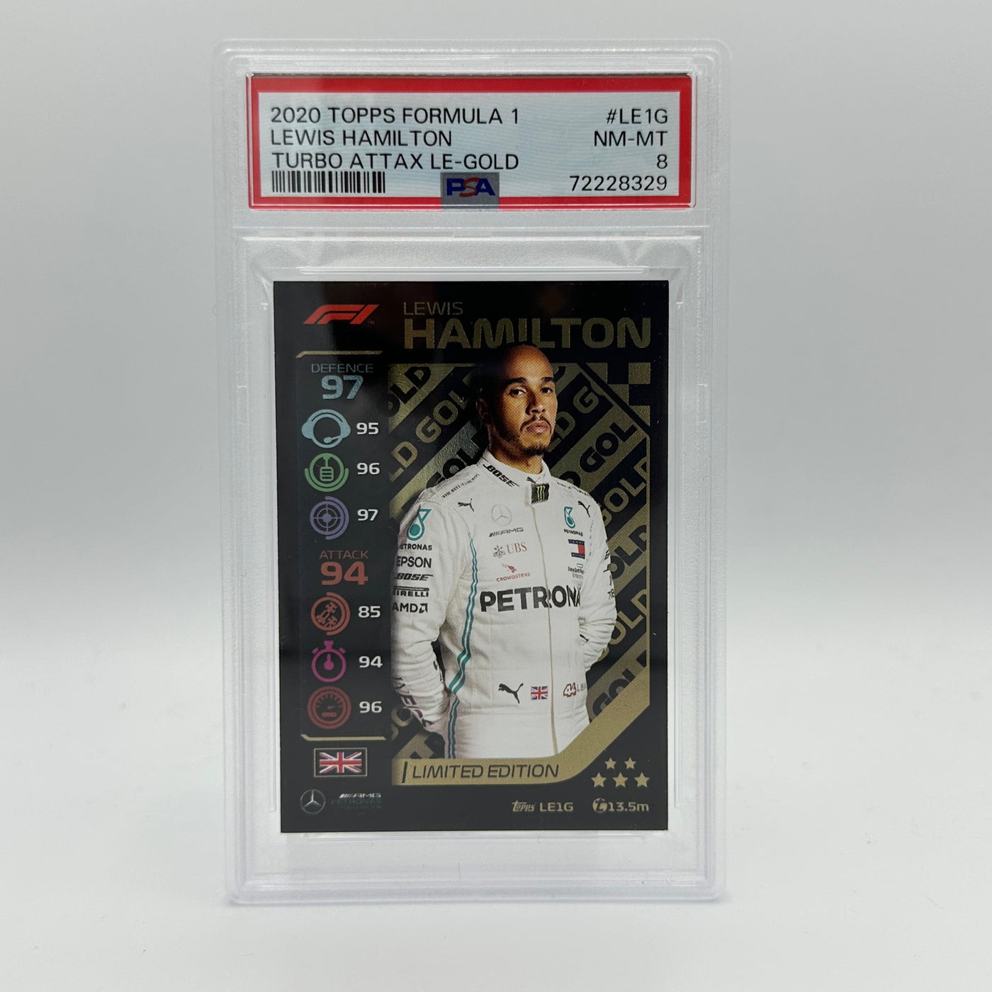 PSA 8 -   LEWIS HAMILTON  #LE1G - LIMITED EDITION - GOLD