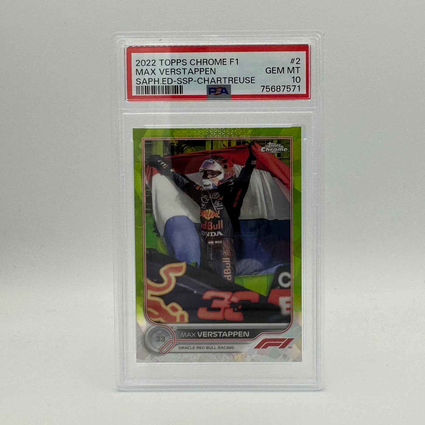 PSA 10 - /199 MAX VERSTAPPEN #2 - SAPPHIRE EDITION - SSP - CHARTREUSE