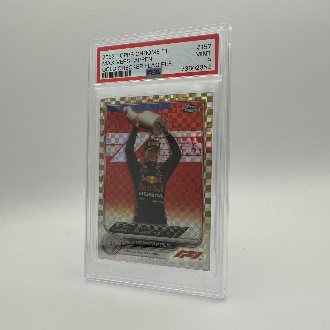 PSA 9 - /50 - Max Verstappen #157 - Gold Checker Flag Refractor