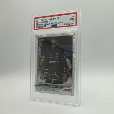 PSA 9 - 68/299 LEWIS HAMILTON #8 - MINI DIAMONDS REFRACTOR