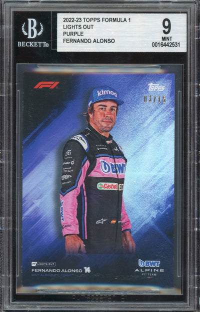 BGS 9 - /15 Fernando Alonso - 2022 Topps Lights Out F1 - Purple