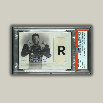 PSA 10 - /10  Daniel Ricciardo #DAP-DR - Auto Patch - 2020 Topps Dynasty F1