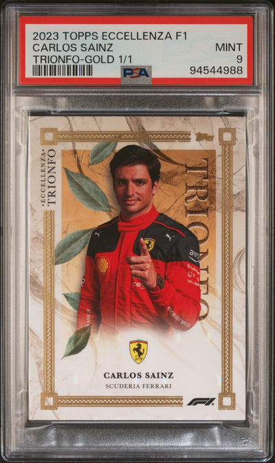 1/1 Gold - Carlos Sainz - 2023 Topps Eccellenza - Trionfo - PSA9