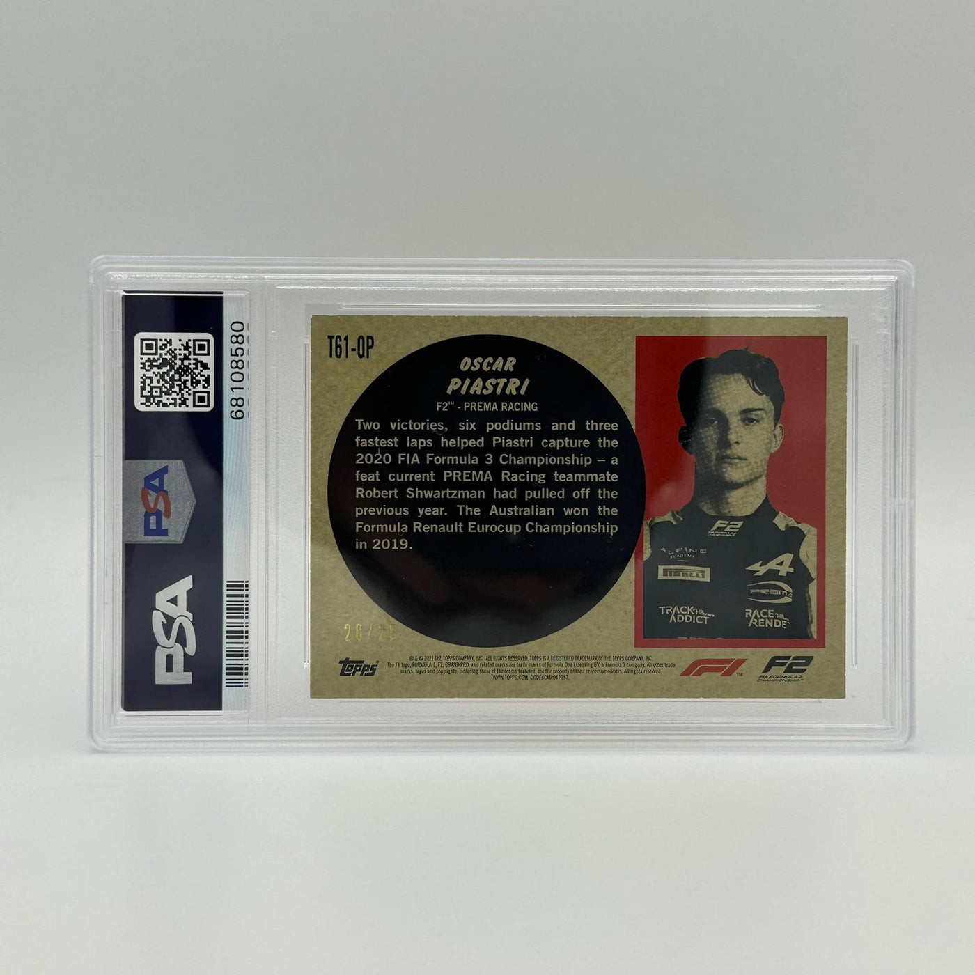 PSA 9 - 20/25 - Oscar Piastri - 1961 Sports Cars - Topps Flagship Orange #T61OP