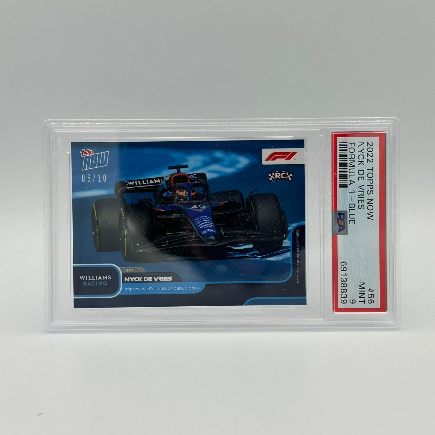 PSA 9 - 06/10 - Nyck de Vries - Impressive Formula 1 Debut #056 - Blue