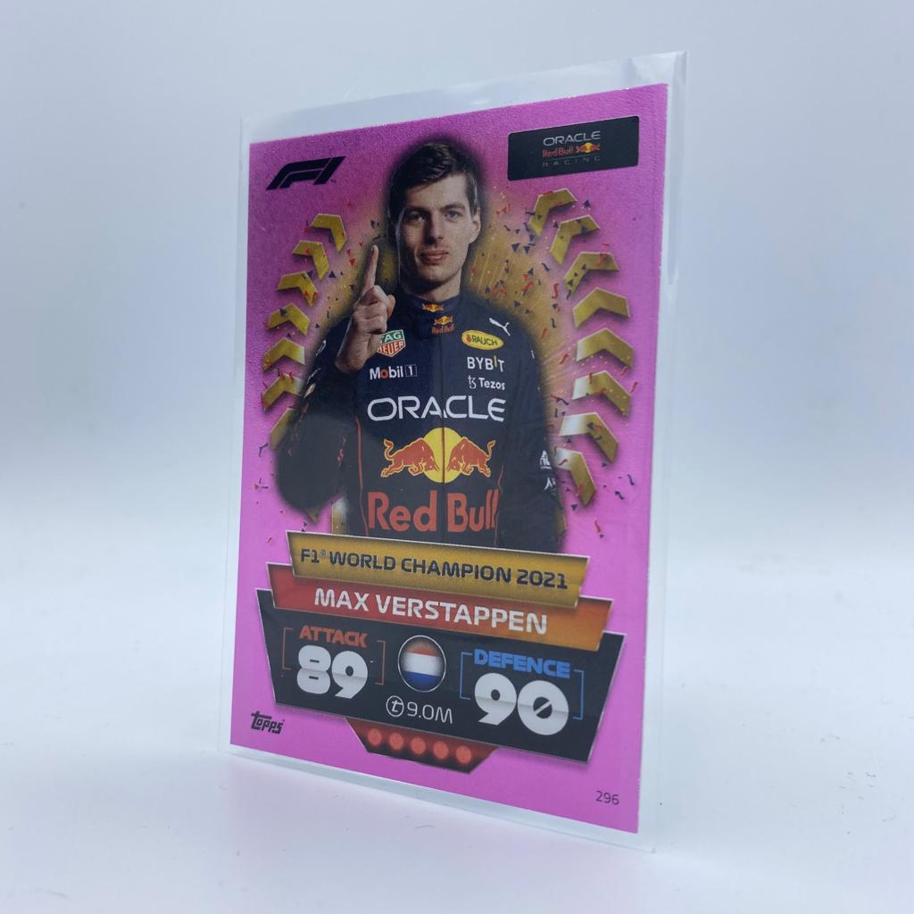 #296 Max Verstappen - F1 World Champion 2021 Pink Parallel - Turbo Attax 2022