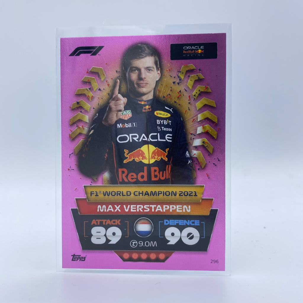 #296 Max Verstappen - F1 World Champion 2021 Pink Parallel - Turbo Attax  2022