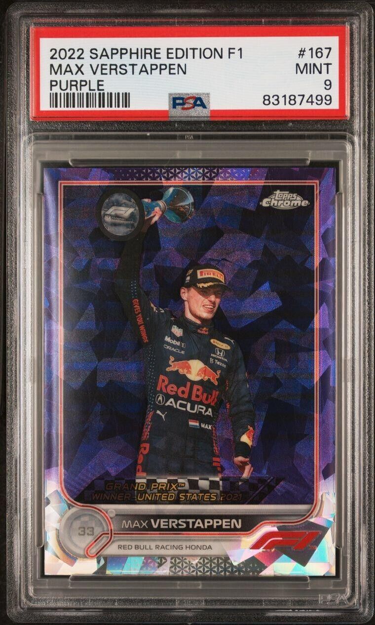 PSA 9 -  1/10 Max Verstappen #167 - Sapphire - Purple - 2022 Topps Chrome