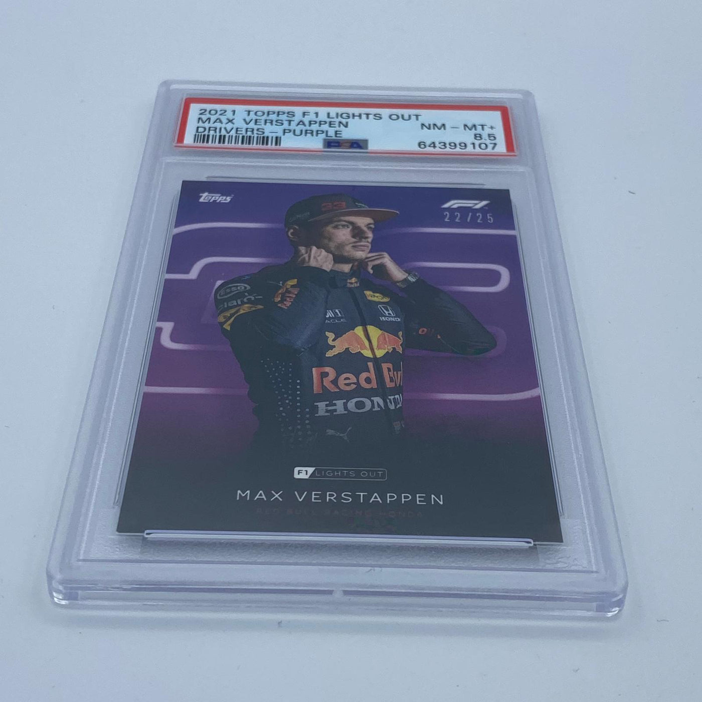 PSA 8.5 - 22/25 Max Verstappen - Drivers- Purple Parallel