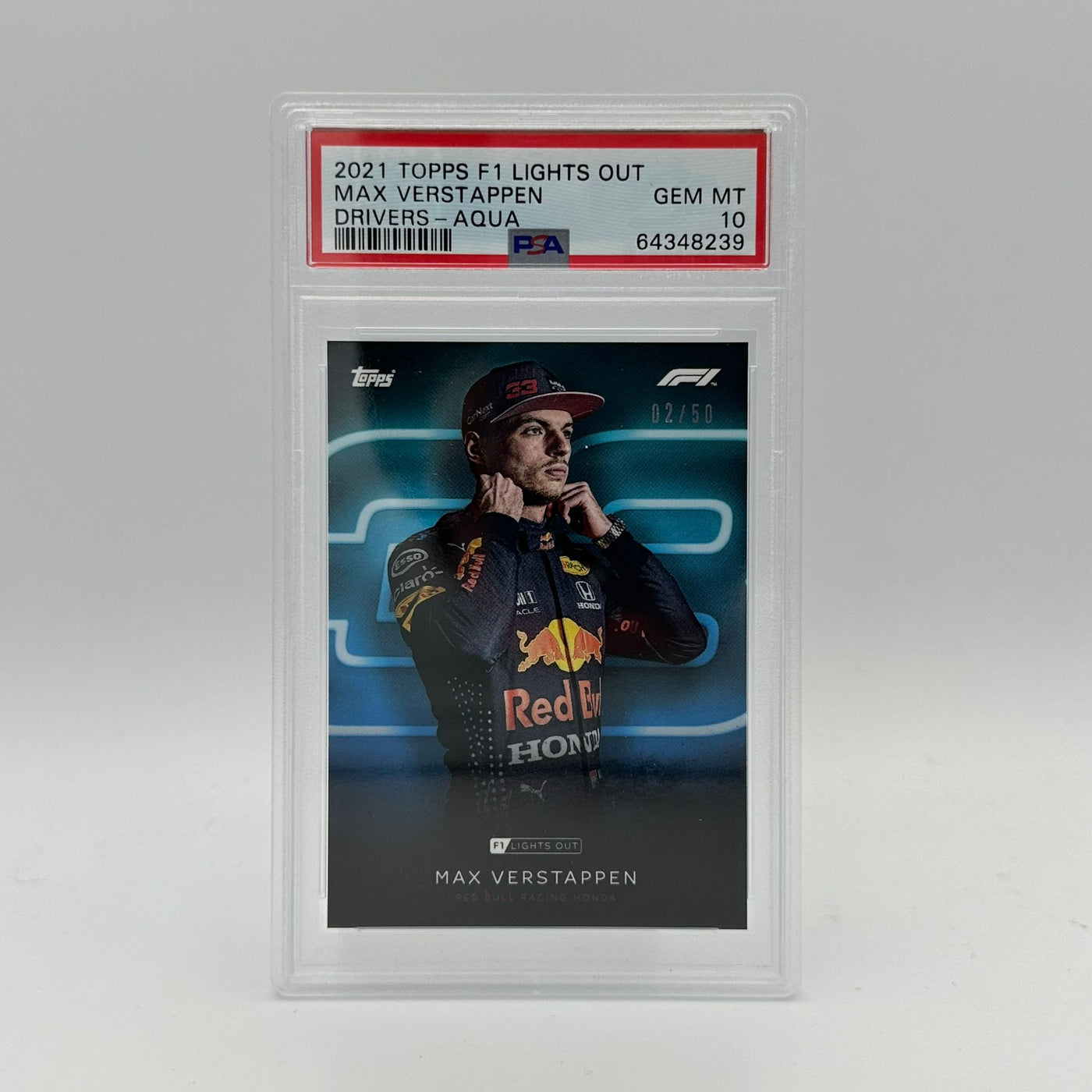 PSA 10 - 02/50 Max Verstappen - Drivers - Aqua Parallel