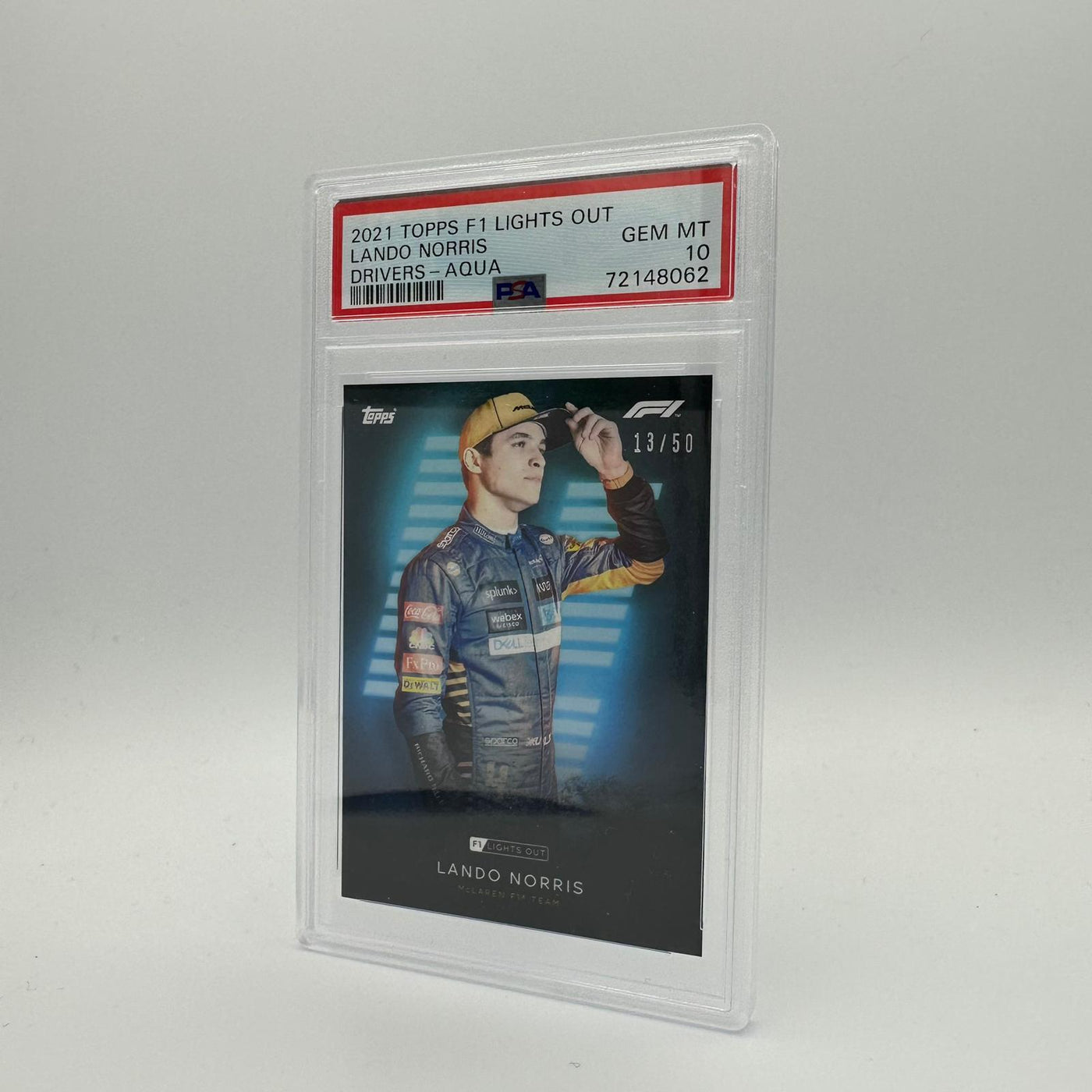 PSA 10 - 13/50 Lando Norris - Drivers - Aqua Parallel