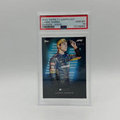 PSA 10 - 13/50 Lando Norris - Drivers - Aqua Parallel