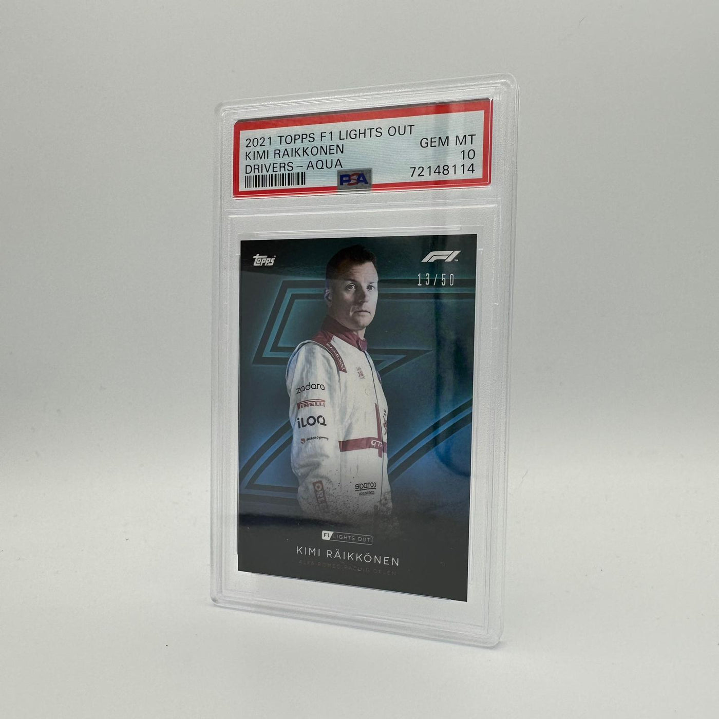 PSA 10 - 13/50 Kimi Raikkonen - Drivers -  Aqua Parallel