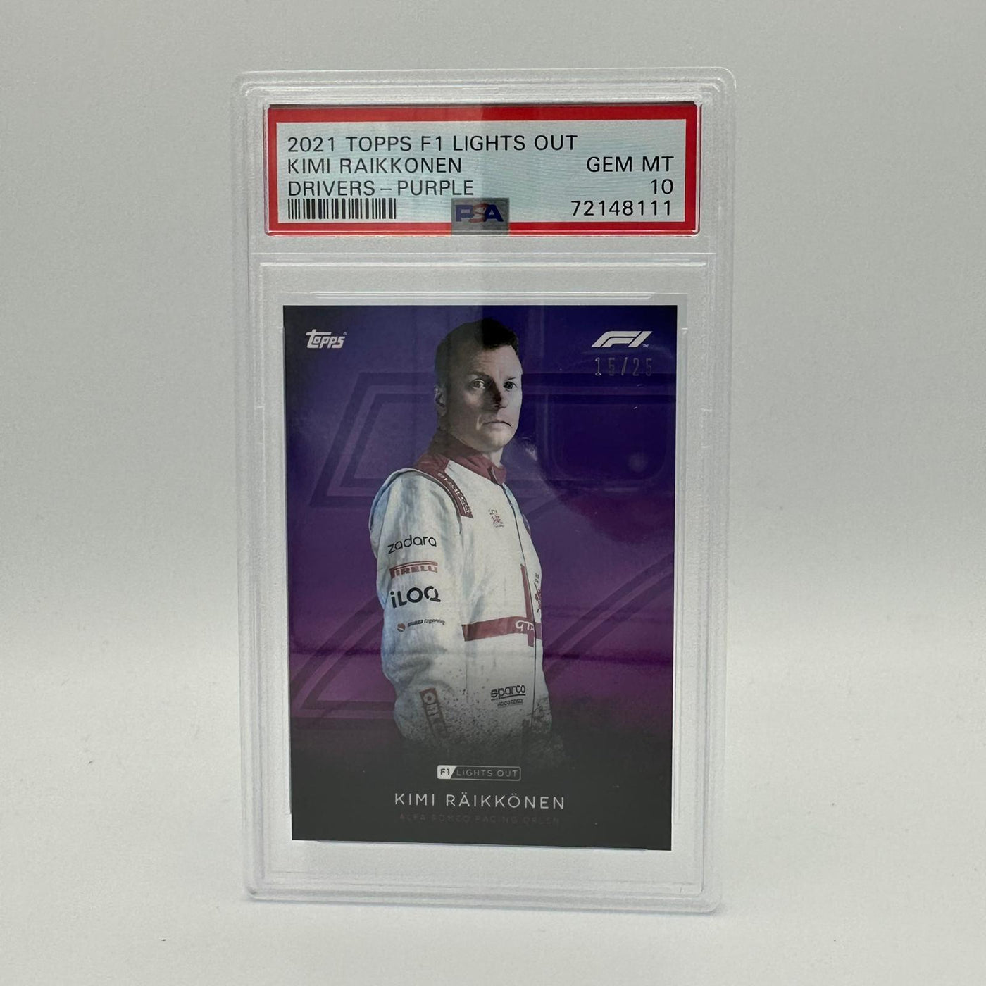 PSA 10 - 15/25 Kimi Raikkonen - Drivers - Purple Parallel