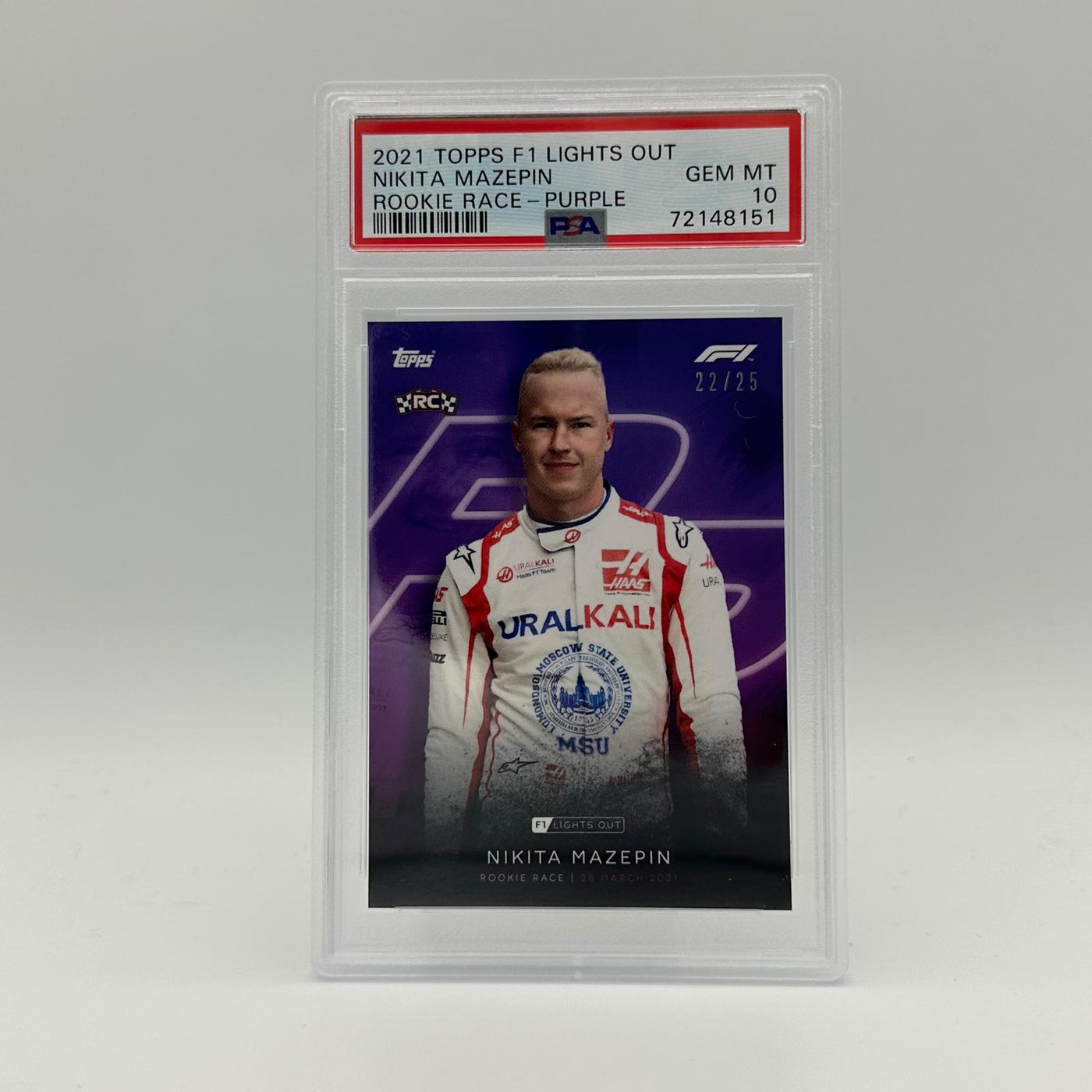 PSA 10 - 22/25 Nikita Mazepin - Rookie Race - Purple Parallel