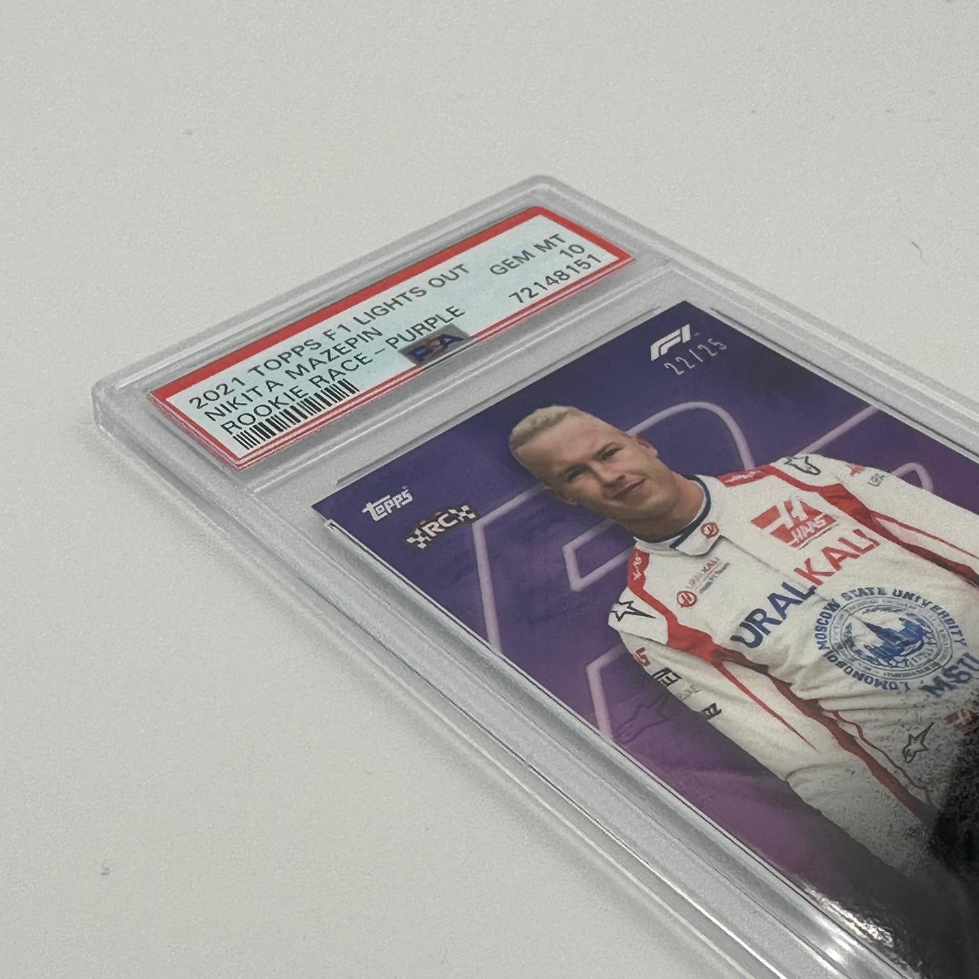 PSA 10 - 22/25 Nikita Mazepin - Rookie Race - Purple Parallel