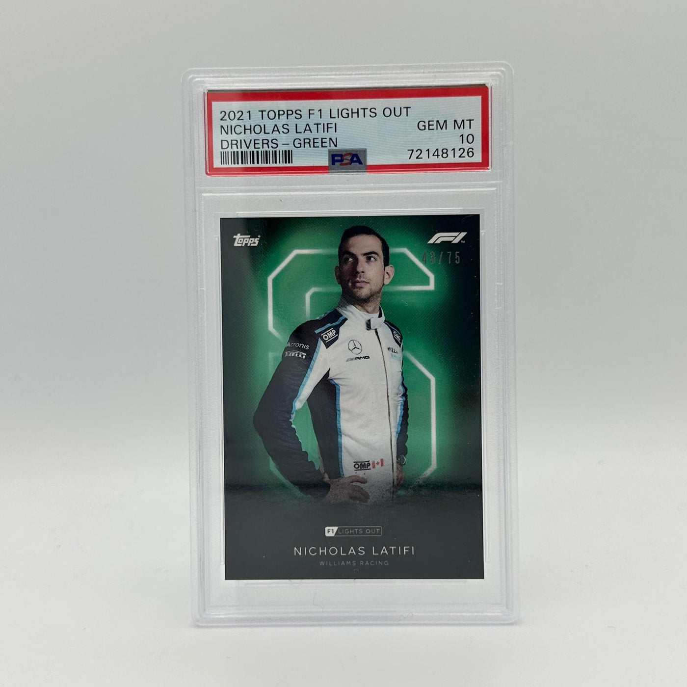 PSA 10 - 43/75 Nicholas Latifi - Drivers - Green Parallel