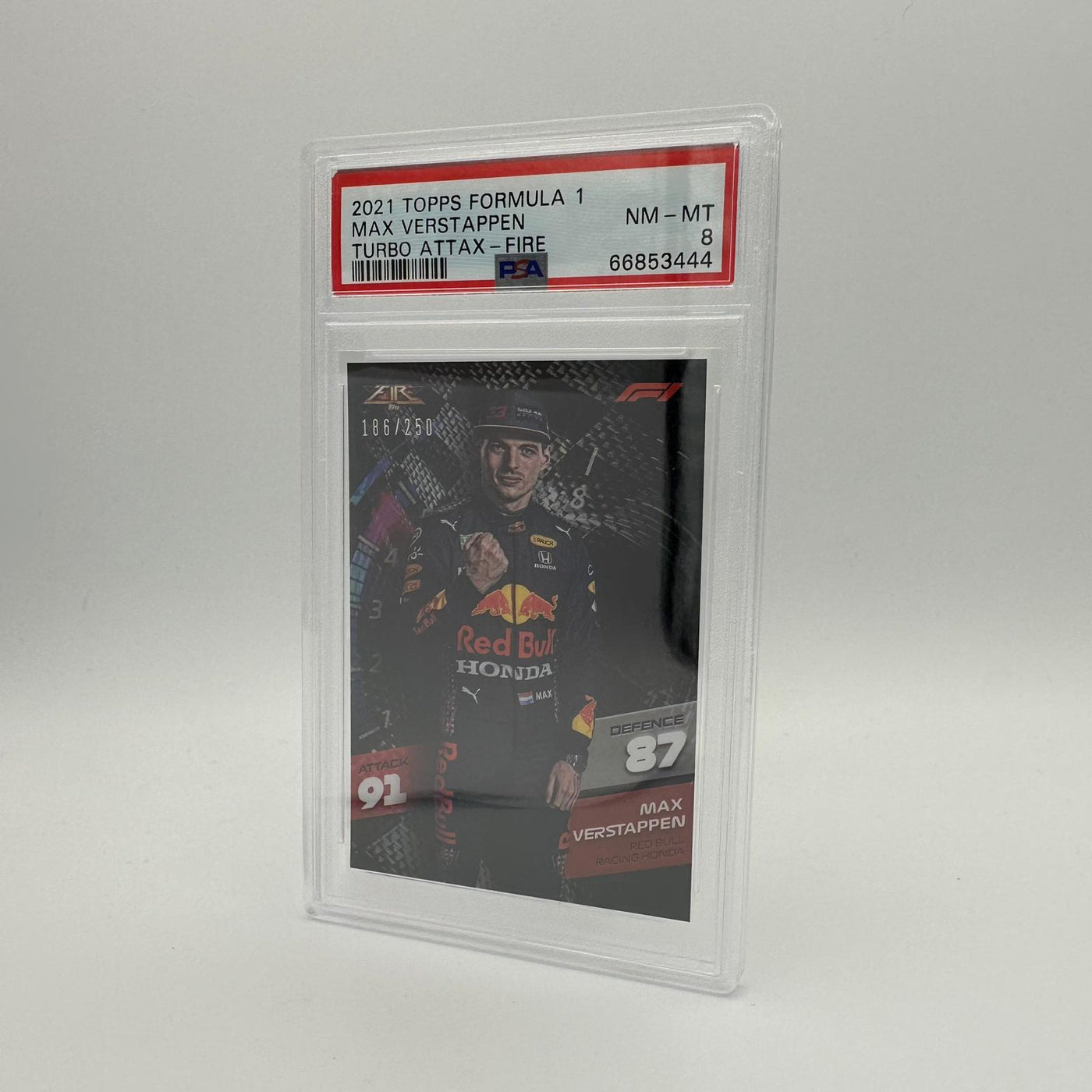 PSA 8 - 186/250 Max Verstappen - Fire Card