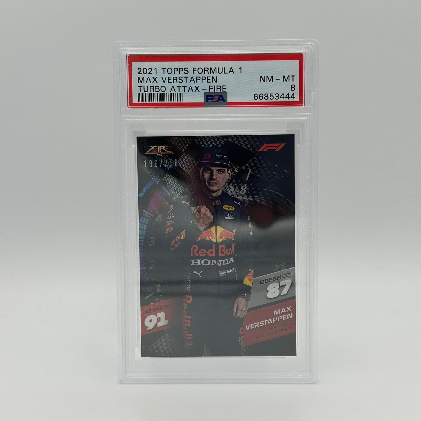 PSA 8 - 186/250 Max Verstappen - Fire Card