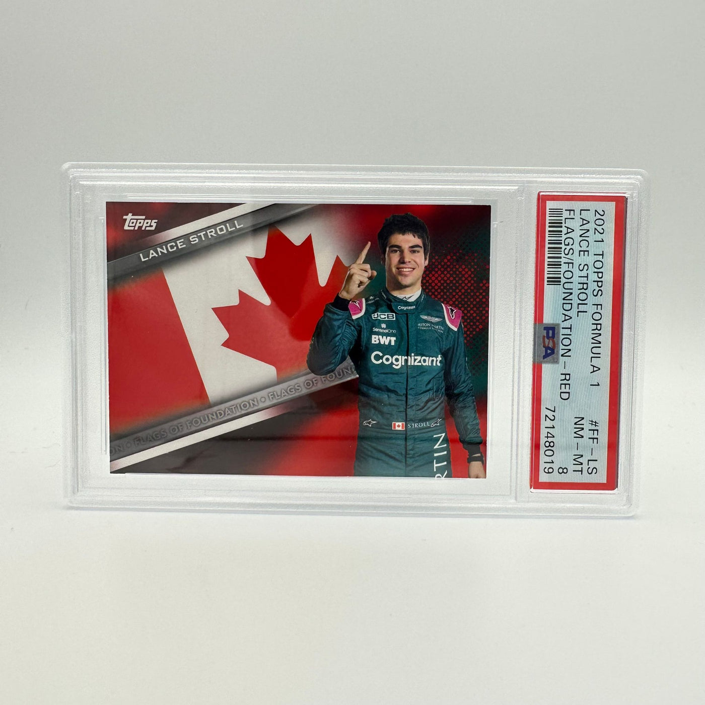 PSA 8 - 2/5 Lance Stroll - Flags Of Foundation #FF-LS- Red Parallel