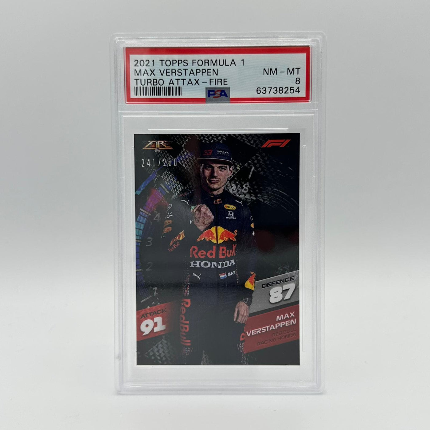 PSA 8 - /250 Max Verstappen - Fire Card