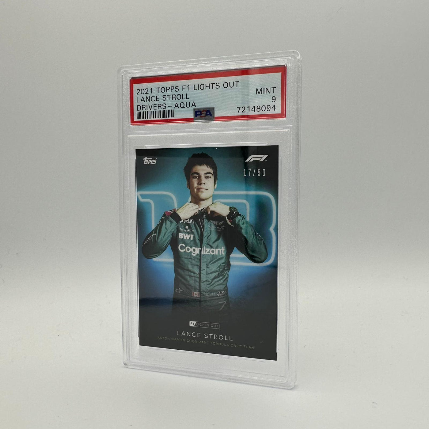 PSA 9 - 17/50 Lance Stroll - Drivers -  Aqua Parallel