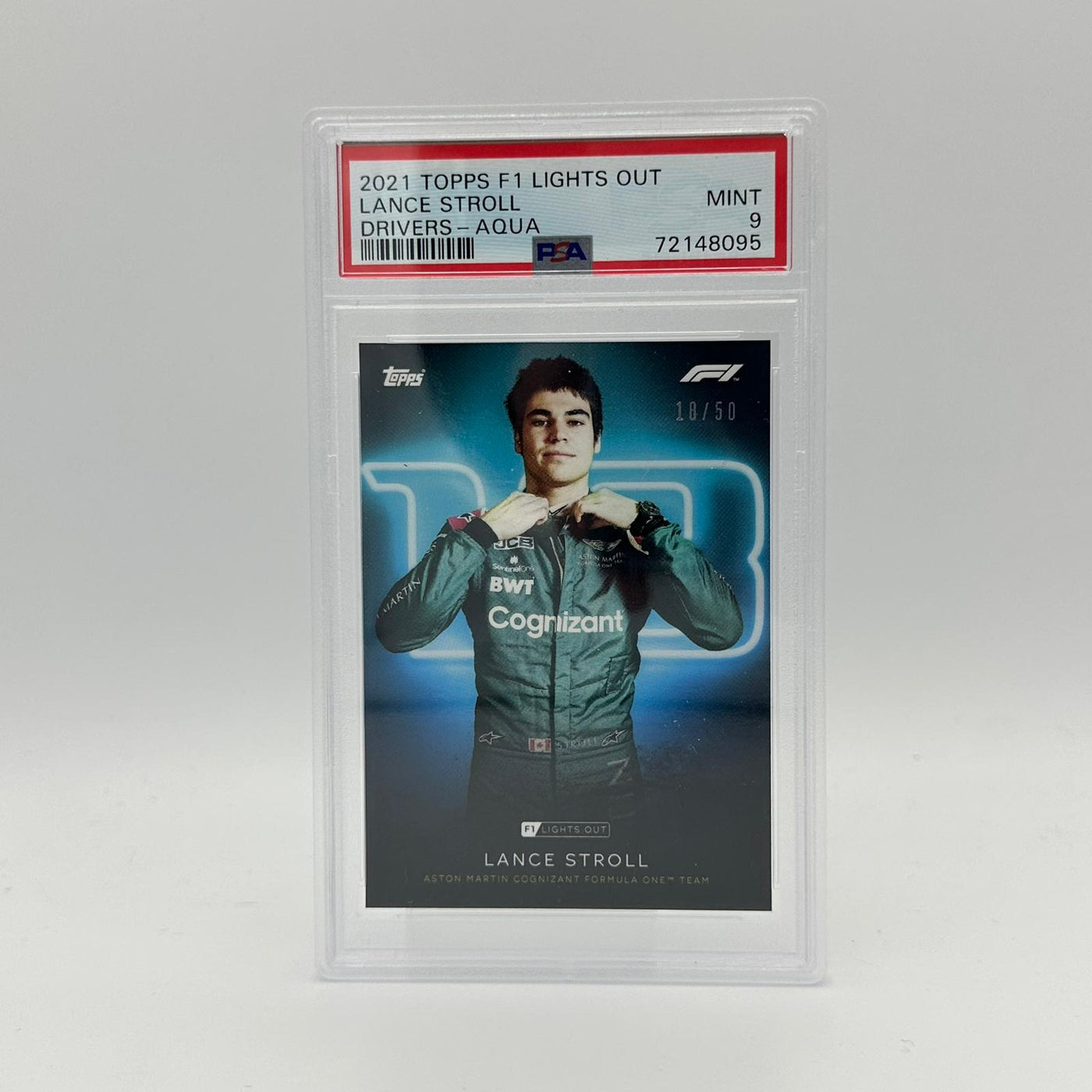 PSA 9 - 18/50 Lance Stroll - Drivers -  Aqua Parallel