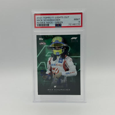 PSA 9 - 20/75 Mick Schumacher - Rookie Race - Green Parallel