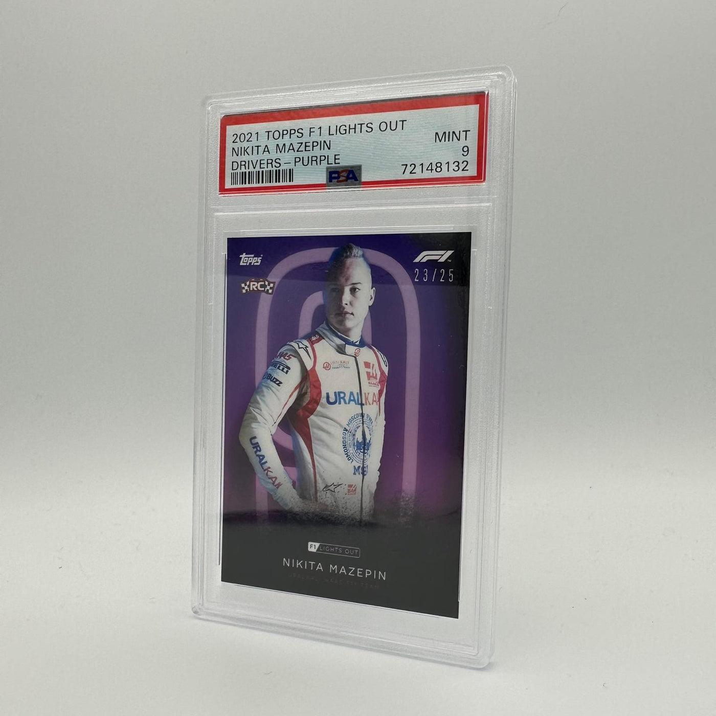 PSA 9 - 23/25 Nikita Mazepin - Drivers -  Purple Parallel