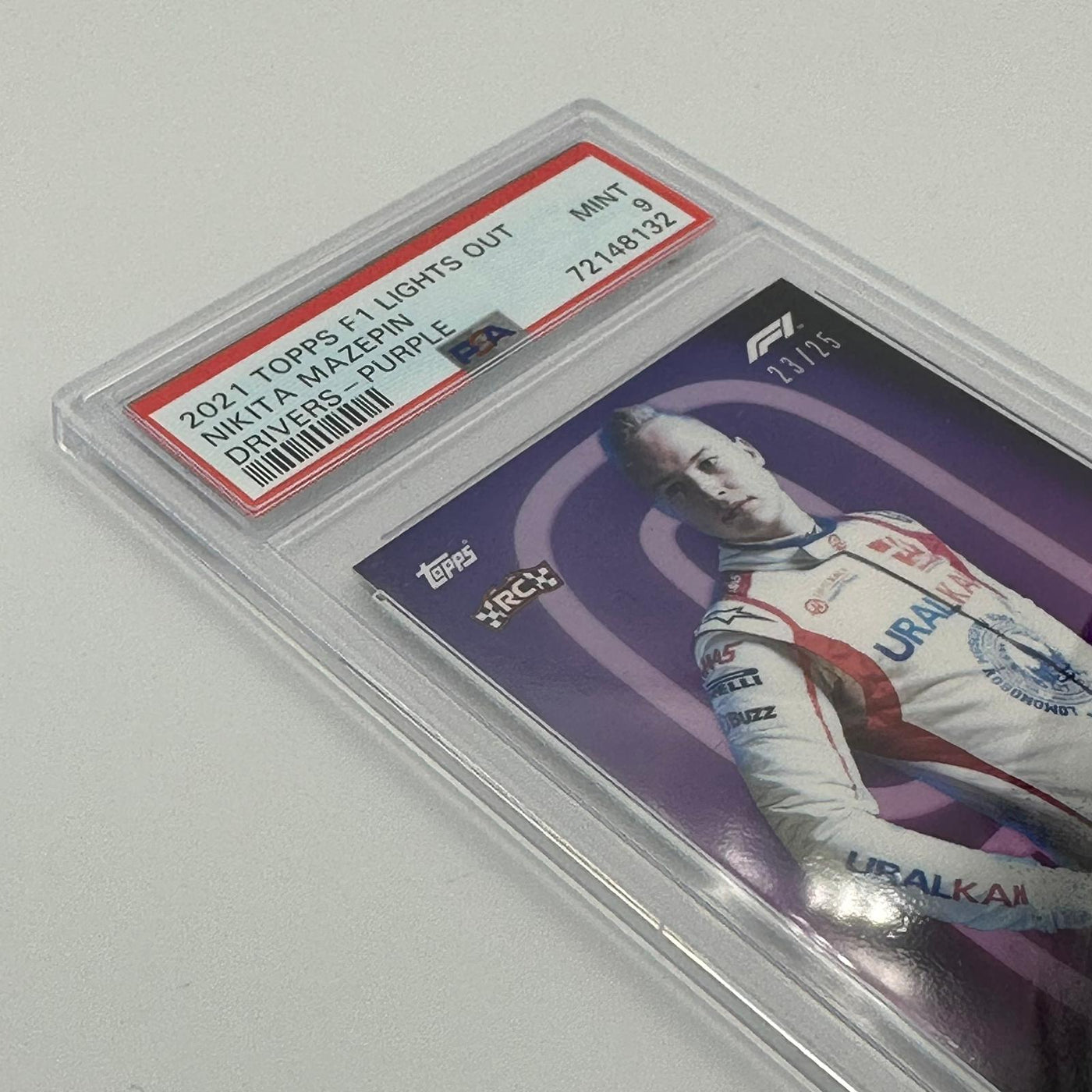 PSA 9 - 23/25 Nikita Mazepin - Drivers -  Purple Parallel