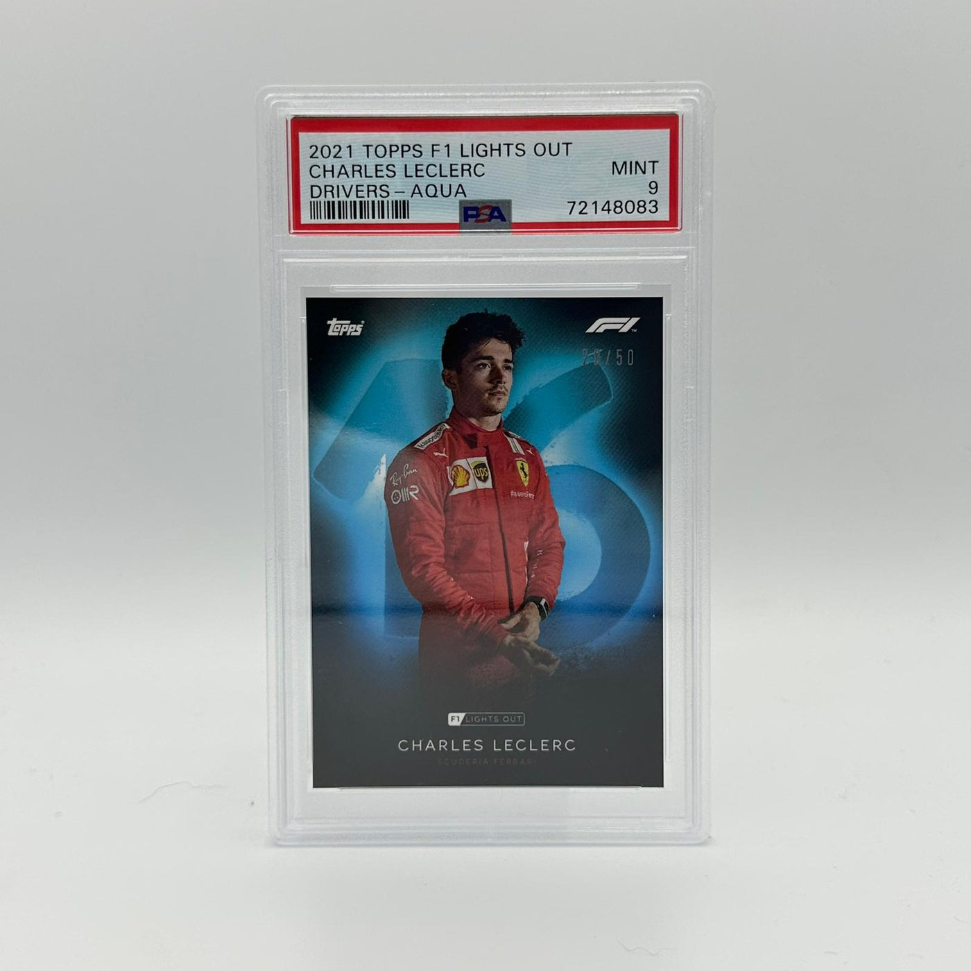 PSA 9 - 29/50 Charles Leclerc - Drivers -  Aqua Parallel