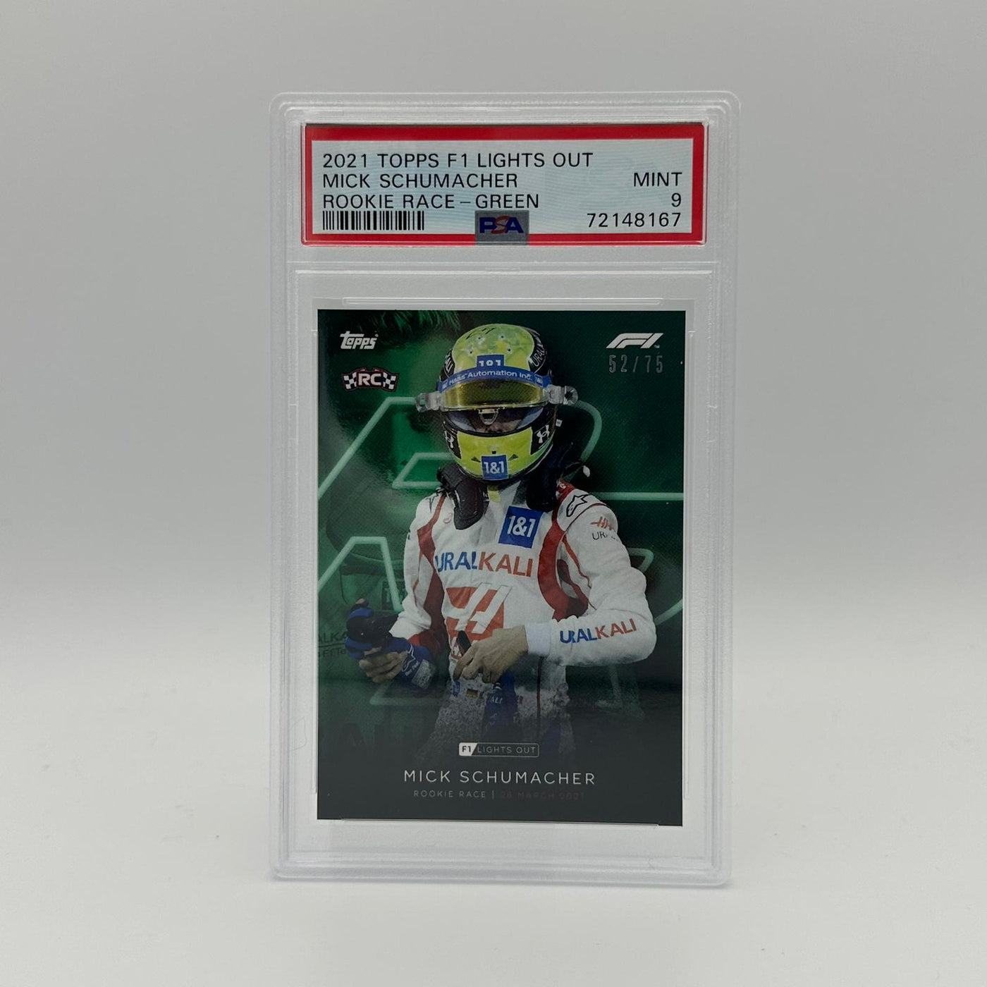 PSA 9 - 52/75 Mick Schumacher - Rookie Race - Green Parallel