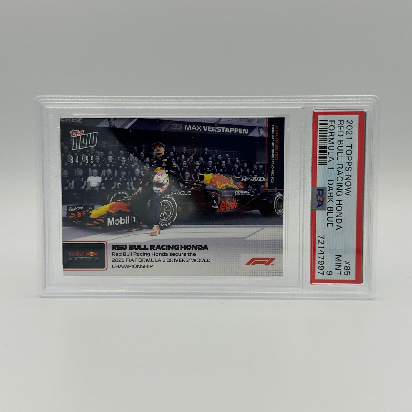 PSA 9 - 84/99 - Red Bull Racing Honda - Secure The Drivers' World Championship #85