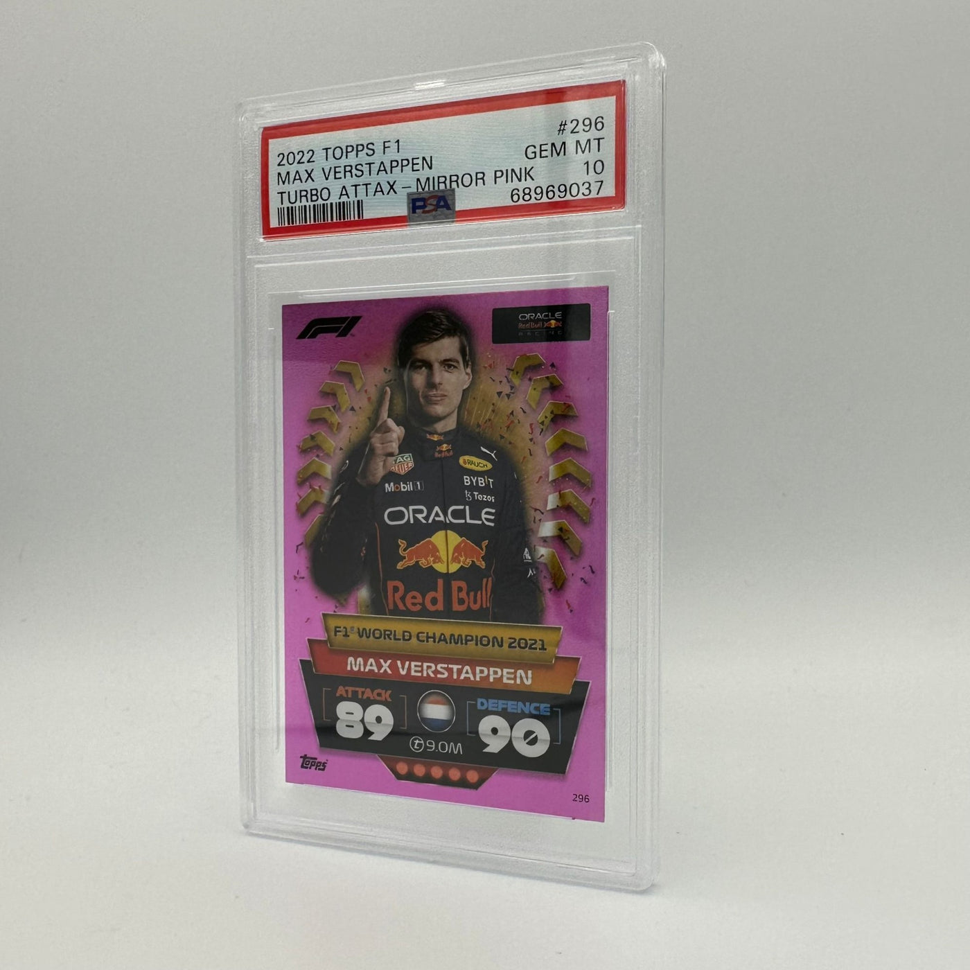 PSA 10 - Max Verstappen #296 Pink - F1 World Champion - Turbo Attax 2022