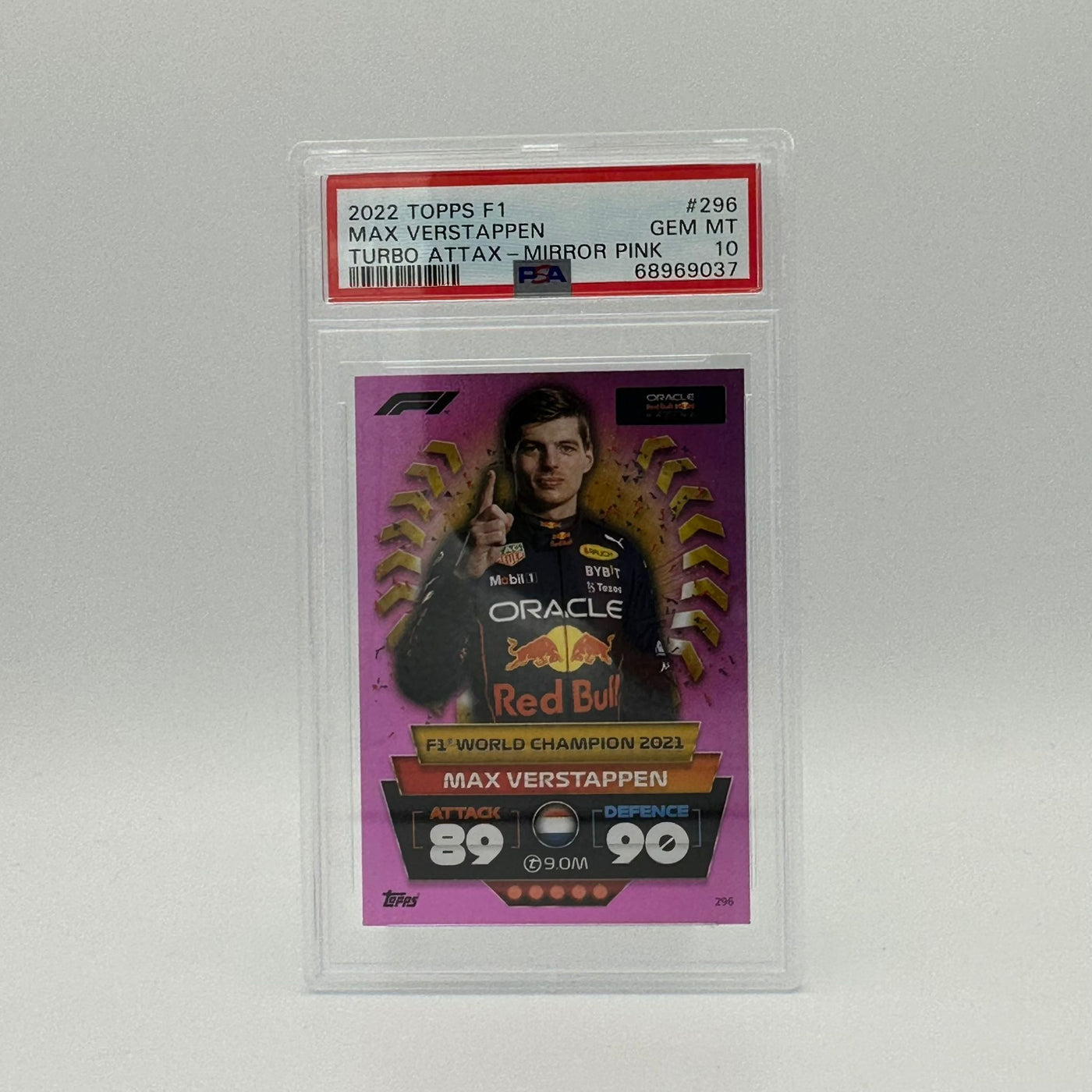 PSA 10 - Max Verstappen #296 Pink - F1 World Champion - Turbo