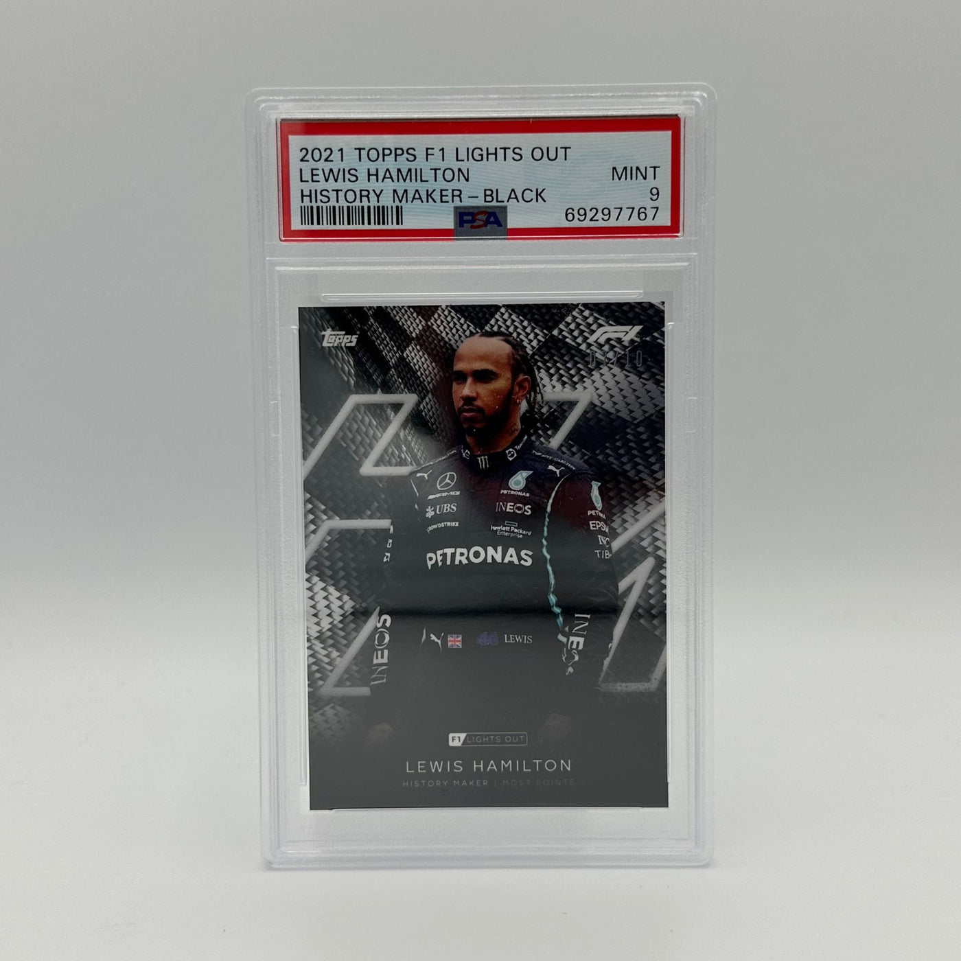 PSA 9 - 07/10 - Lewis Hamilton - History Maker - Black Parallel