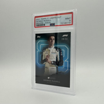 PSA 9 - 09/50 George Russell - Drivers - Aqua Parallel