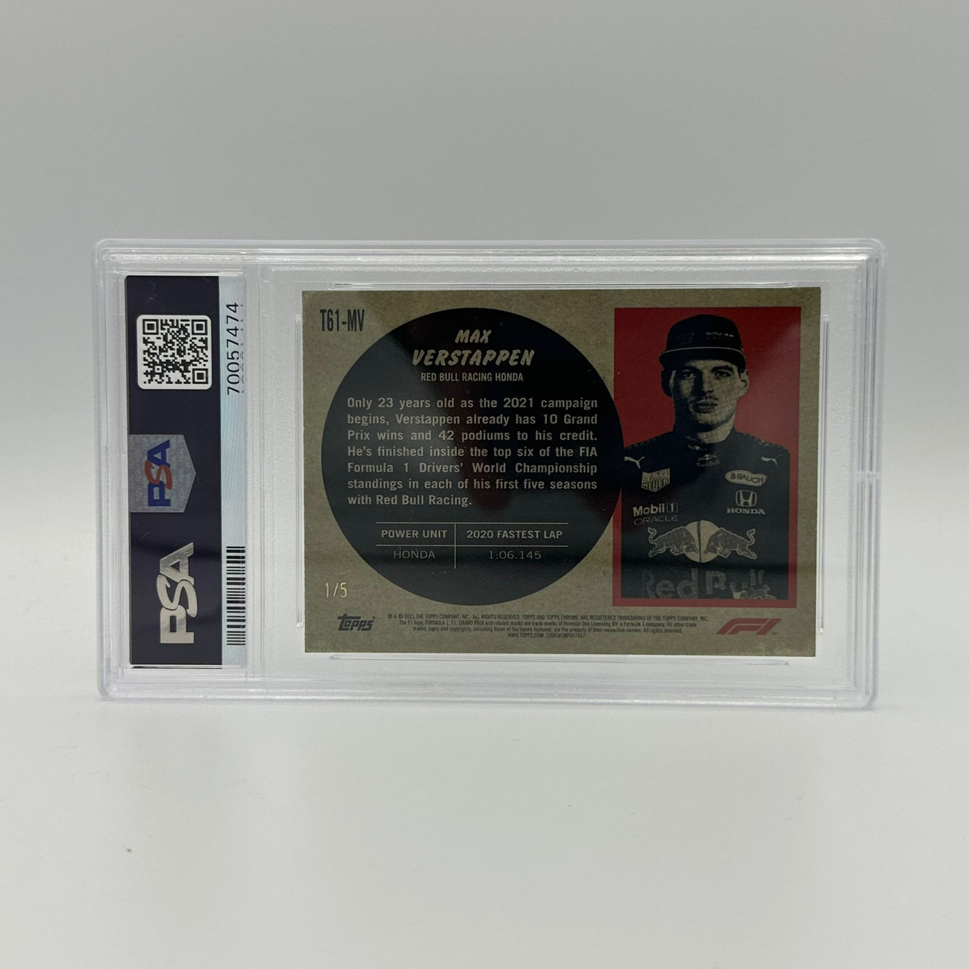 PSA 9 - 1/5 - Max Verstappen - 1961 Topps Sports Cars #T61MV - Red Refractor